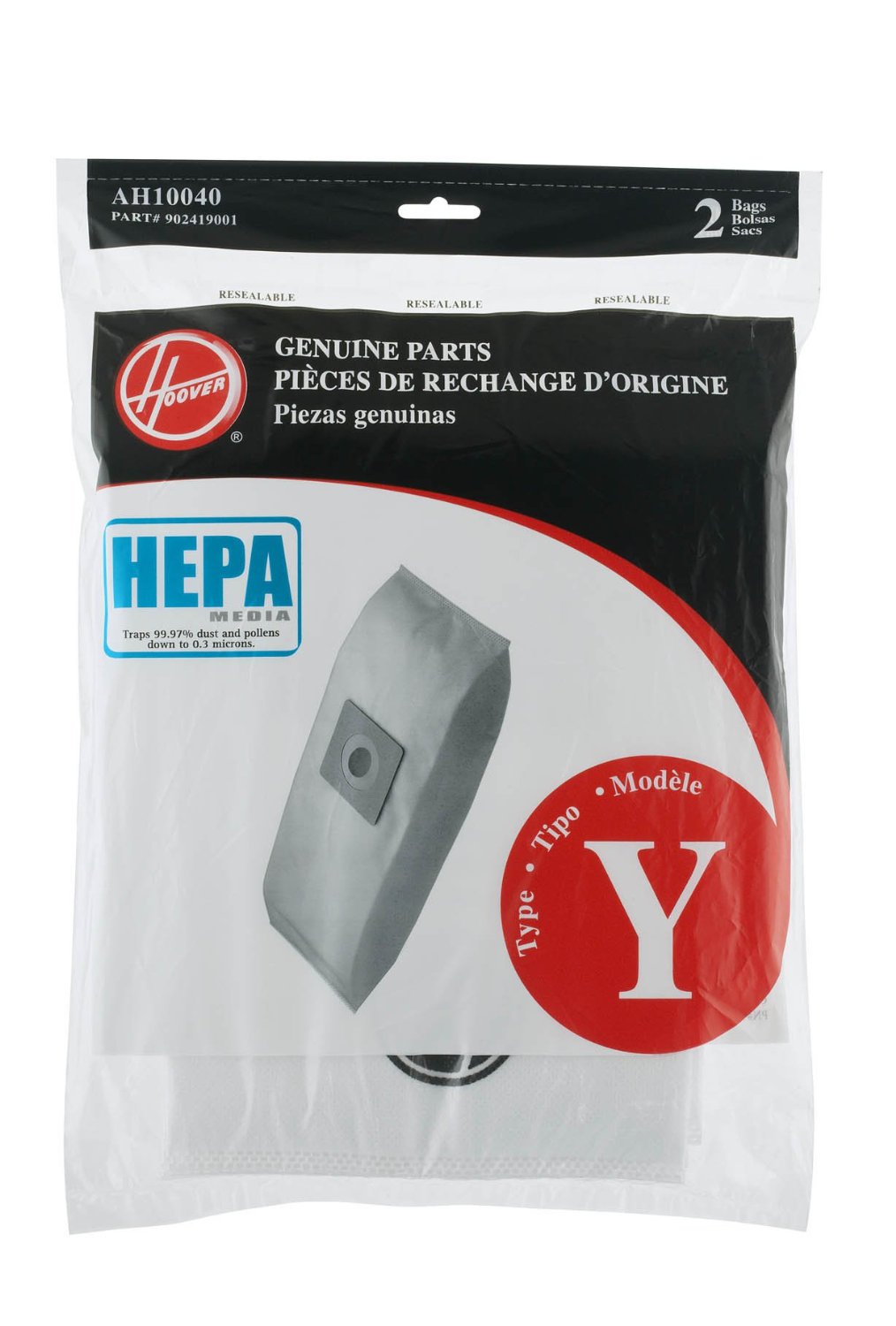 Hoover Type Y HEPA Bag (2Pack), AH10040